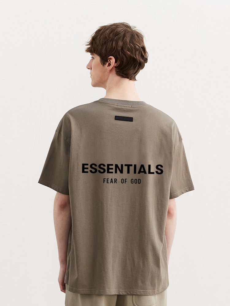 thumbnail for Essentials Short-Sleeve New Double-Stitched Back Lettering Trendy Brand Fog Miki Oversized High Street Shirt for Men and Women Couples