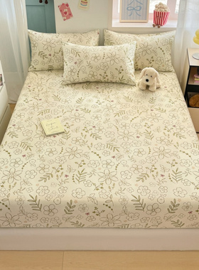 全棉床笠单件纯棉床罩席梦思保护套360全包围橡筋皮筋0.9米棕垫套