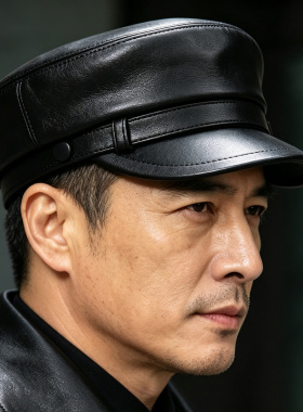 韩版休闲男士羊皮平顶帽时尚潮帽