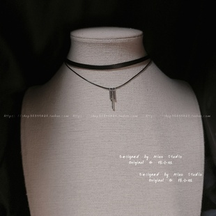 不褪色choker双层黑色颈链女项圈短款锁骨链百搭颈带项链小众简约