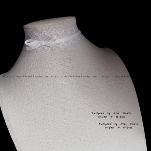 不褪色choker 甜美可爱蝴蝶结气质短颈链choker蕾丝项链颈饰 新款