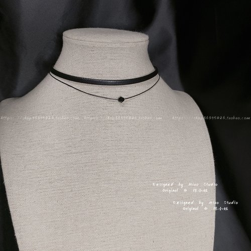 双层皮锁骨链choker不褪色