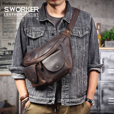 休闲胸包思沃可腰包复古