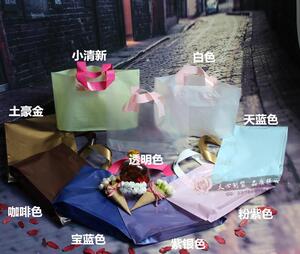 小清新透明袋印刷定制大小号特厚塑料袋服装袋礼品袋手提袋内衣袋
