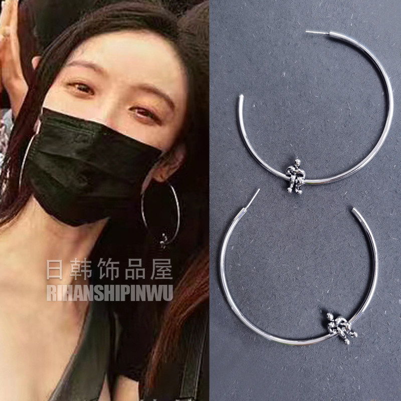 倪妮同款耳环音乐节大圆圈