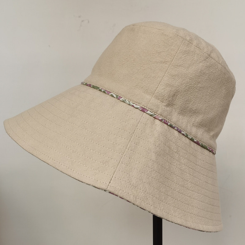夏天防紫外线女士宽沿碎花遮阳帽