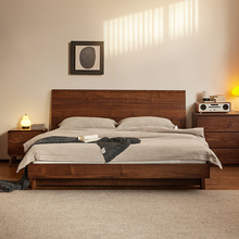 北美黑胡桃全原木大床原木主卧1米5双人2025新款实木床加厚1米8纯