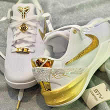 STY定制 Nike Kobe 8 ZK8 科比8 白色 白金 低帮实战篮球鞋新款