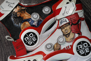 STY CUSTOM 球鞋手绘 李宁 LiNing 韦德之道9 罗斯德里克玫瑰主题