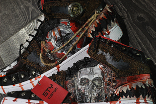 custom定制 重金属乐队主题 air 做旧骷髅朋克铆钉 jordan STY