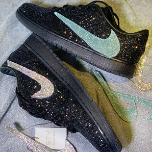 STY定制air jordan 1 AJ1 LOW TS联名倒钩4.0  黑武士蒂芙尼闪钻