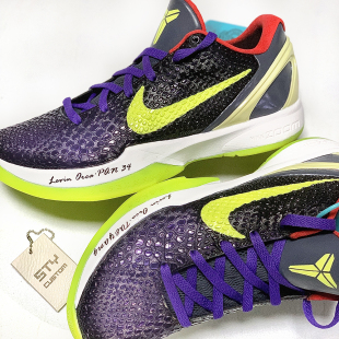 ZK6 小丑PE STY定制Nike 新款 Kobe 科比6代低帮实战篮球鞋 Zoom