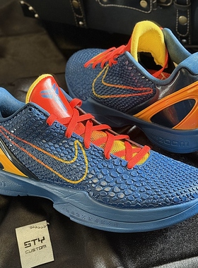 STY定制Nike Kobe6 ZK6科比6 蓝色渐变耐克实战篮球鞋克拉克同款
