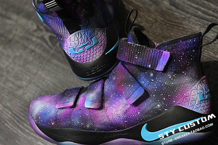 STY custom定制 NIKE zoom lebron soldier 11 银河星云 星空手绘