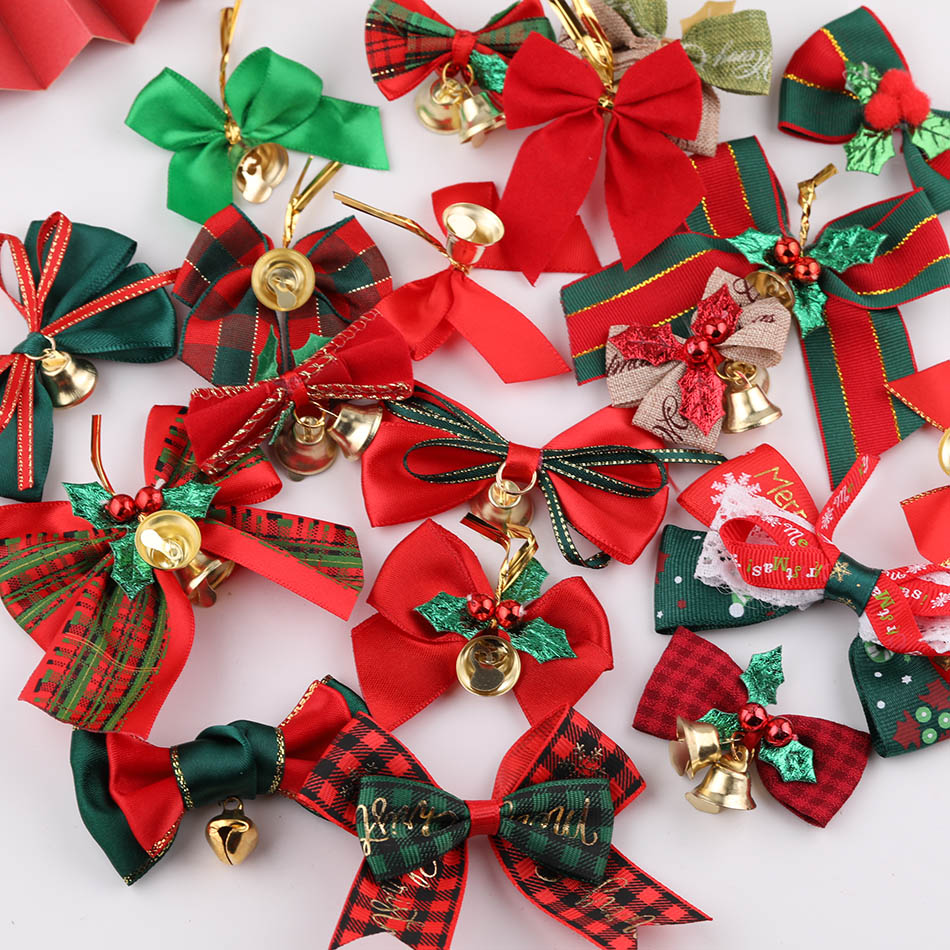 唐三匠圣诞扎带蝴蝶结带铃装饰品
