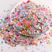 diy滴胶水晶泥填充镭射珠片服饰包包流沙装 多款 星星爱心小亮片 饰