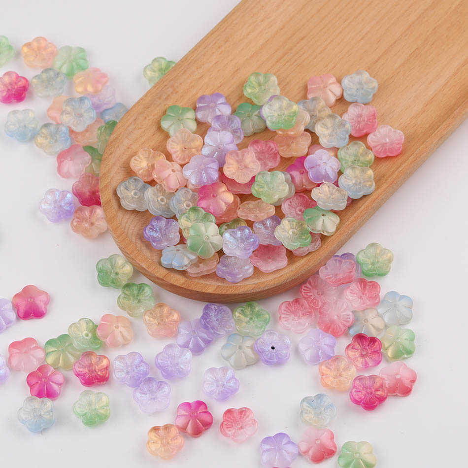 唐三匠鎏金透明樱花琉璃散珠