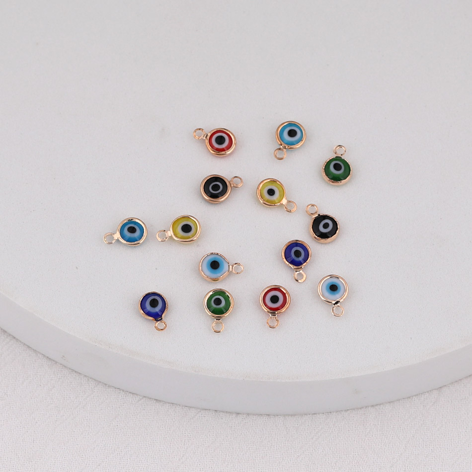 土耳其恶魔之眼猫眼包边吊坠合金滴油挂件 diy手工手链项链饰品