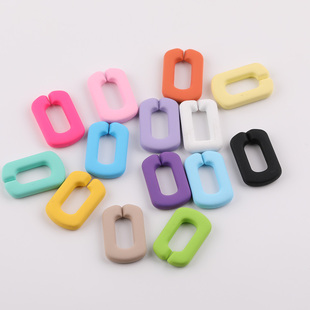 磨砂橡皮质感方块亚克力链条扣 diy手工自制包包链条手机链小配件