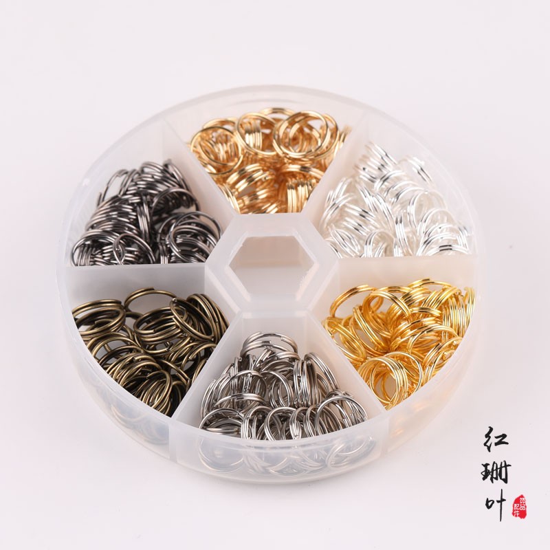 diy串珠吊坠挂件铁圈双圈