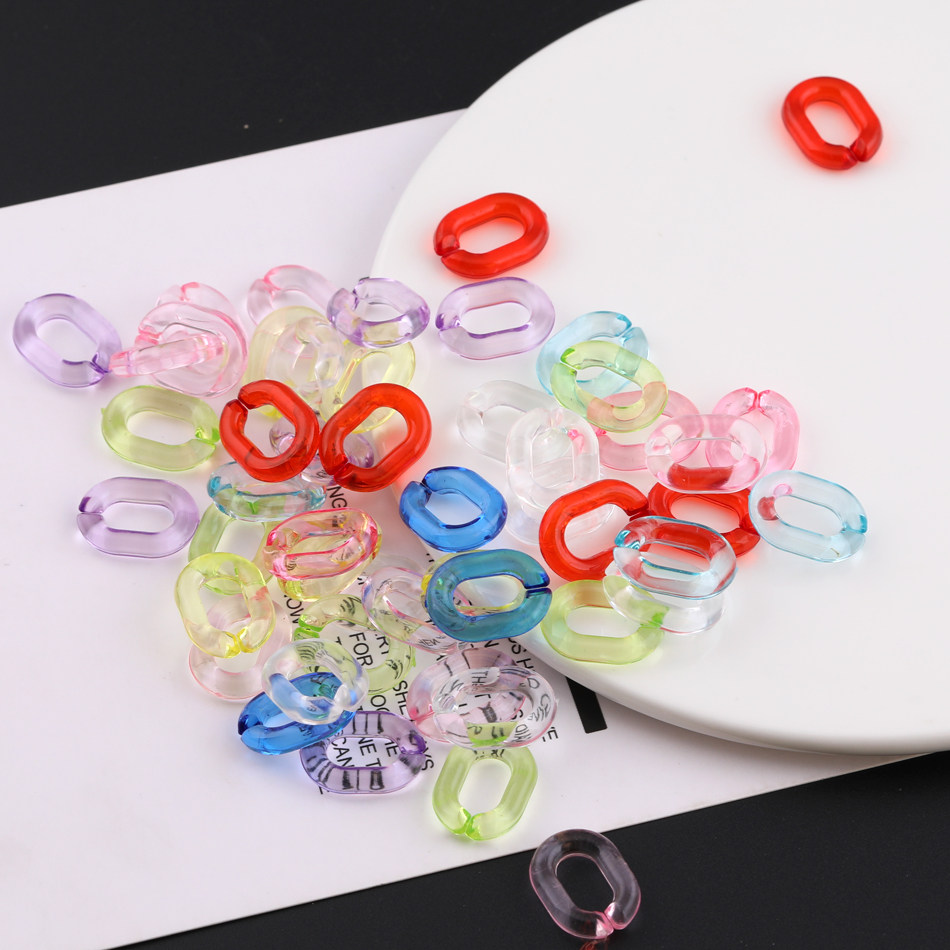 19*14mm彩色透明U形链条开口链条圈圈 diy钥匙扣杯子挂件饰品配件