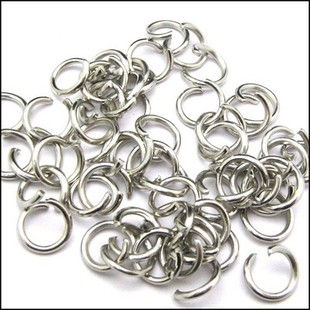 DIY饰品配件材料单圈铁圈 白K圈金属开口圈手工串珠材料 O型圈 1