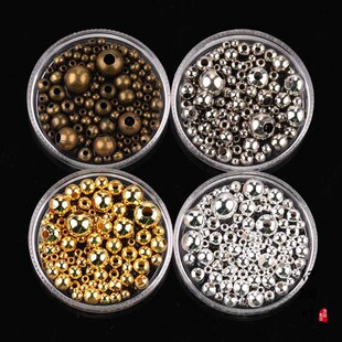 diy饰品配件手工串珠材料耳环项链铁珠隔珠圆珠定位珠金属配件