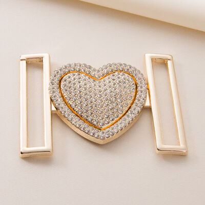 高端合金镶钻爱心对扣服饰腰带对扣箱包装饰扣外套大衣子母扣纽扣
