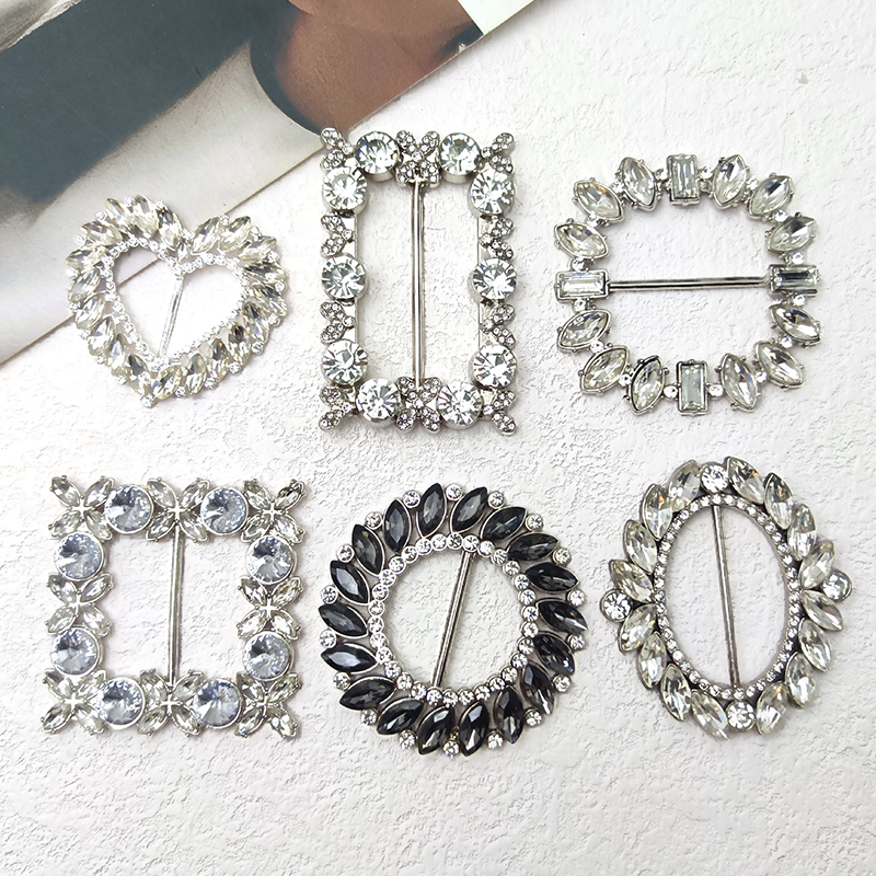 金属日字扣水晶玻璃镶钻三档扣大衣风衣礼服腰带调节扣钻扣配件