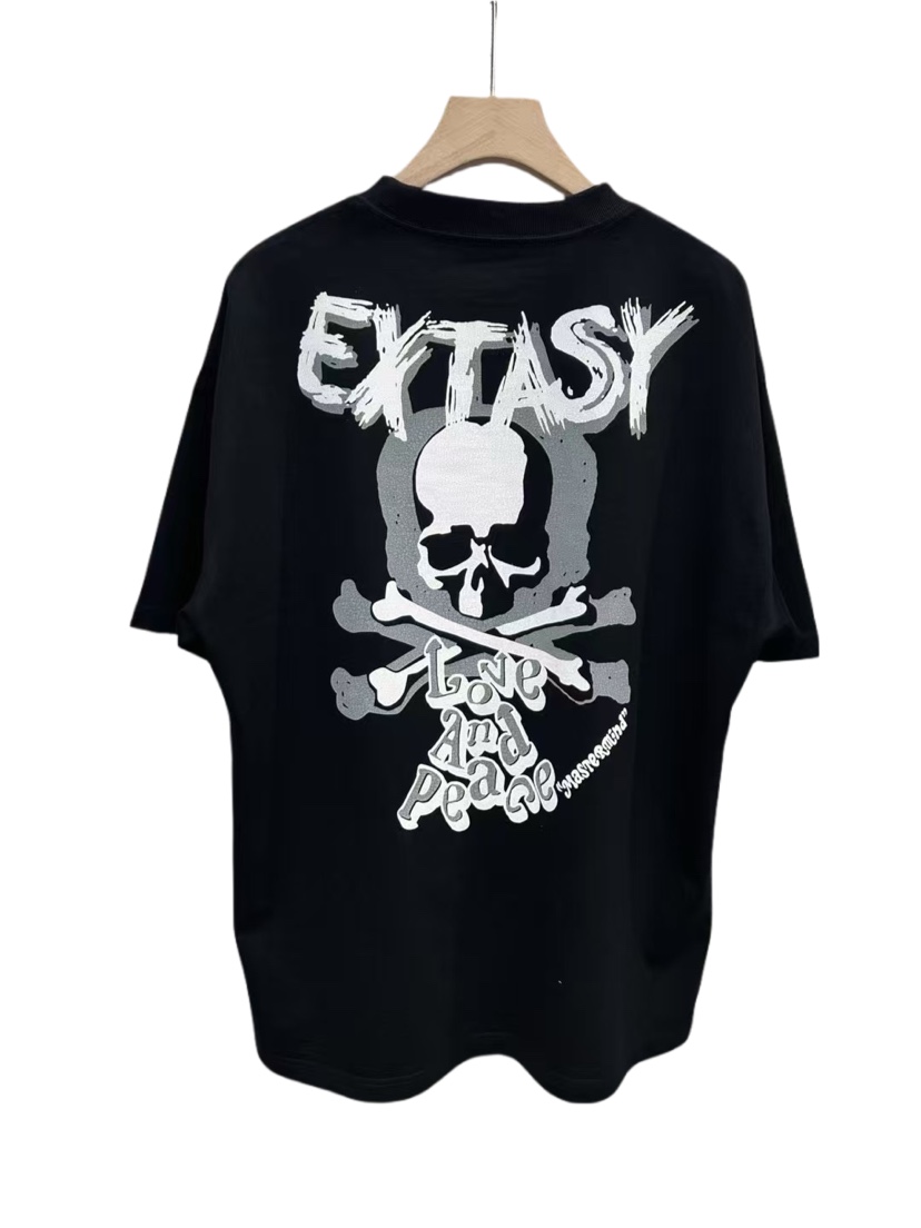 骷髅印花 男士宽松纯棉T恤 mmj 潮