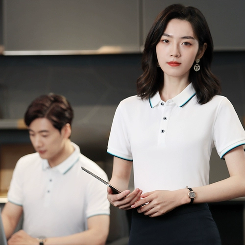 Хлопковая футболка polo для работы, делается под заказ, короткий рукав, с вышивкой, с печатью вашего логотипа