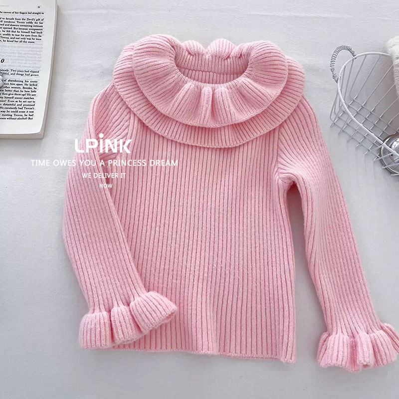 春秋款洋气百搭荷叶边打底衫