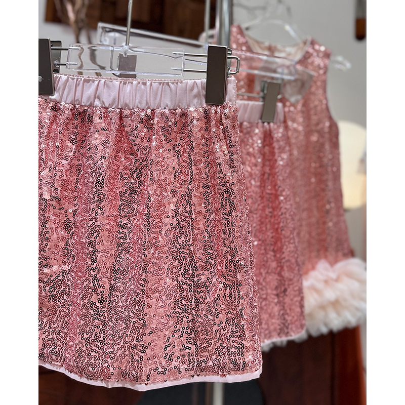 小仙女宝宝亮片粉色半身短裙
