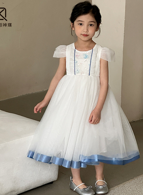 【TK童装】女童夏新款洋气宝宝重工网纱礼服连衣裙61297