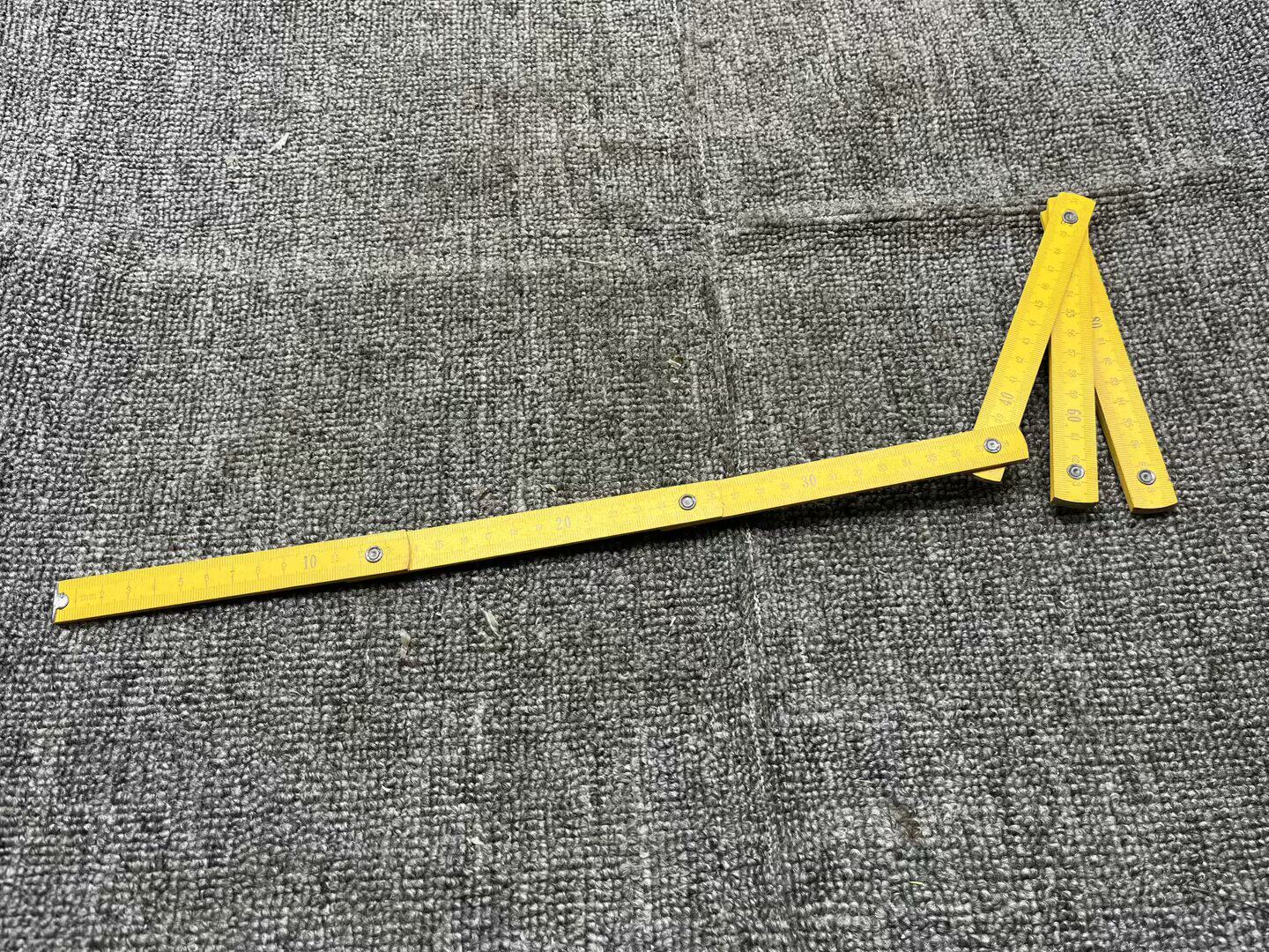保真老货原品80年代工程乒1米折叠木尺便携式折叠尺测量尺