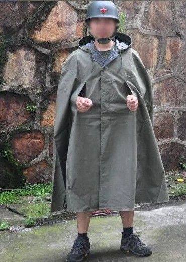 公发老货70年代65式雨衣连帽防雨斗篷雨披双面骑行徒步连体披风