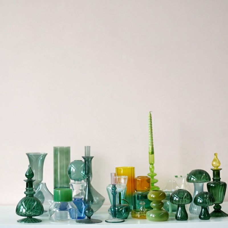 轻玻璃 灯工北美烛台花瓶 2510M13手工器皿 人工吹制 外贸出口