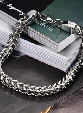 时尚风钛钢男士多层手链