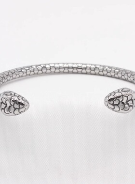 时尚钛钢手镯 欧美复古双头蛇开口手镯 生肖蛇男女通用钛钢手镯