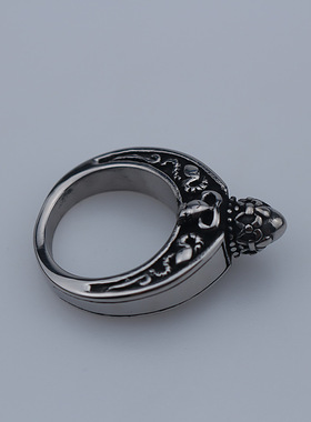 男款戒指钛钢时尚骷髅头钛钢戒指