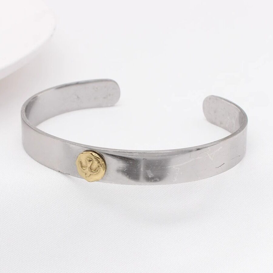 时尚钛钢手镯 欧美时尚金色老鹰光面开口手镯 男女通用钛钢手镯