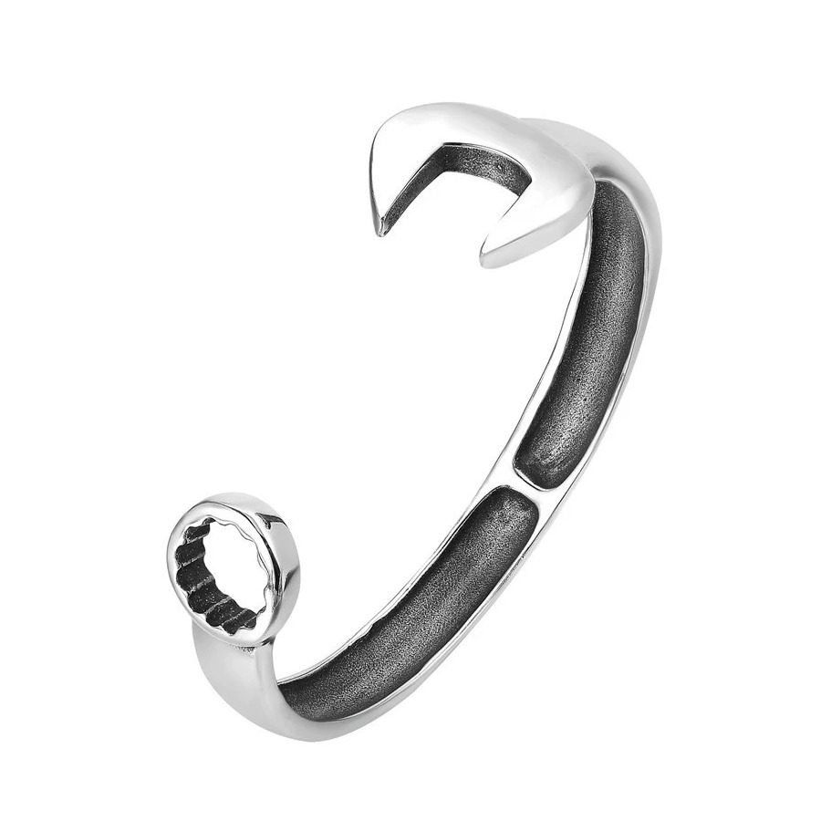 时尚钛钢手镯 欧美复古个性扳手螺丝开口手镯 男女通用钛钢手镯