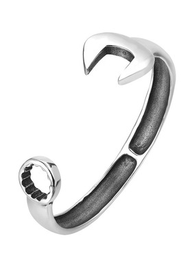 时尚钛钢手镯 欧美复古个性扳手螺丝开口手镯 男女通用钛钢手镯