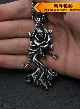 钛钢时尚个性风鬼头万圣节项链