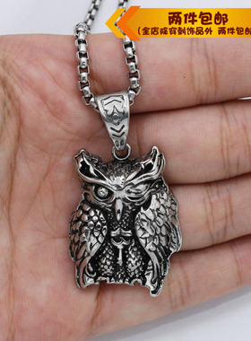 钛钢民族风复古项链吊坠