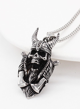 时尚钛钢项链欧美个性复古吊坠