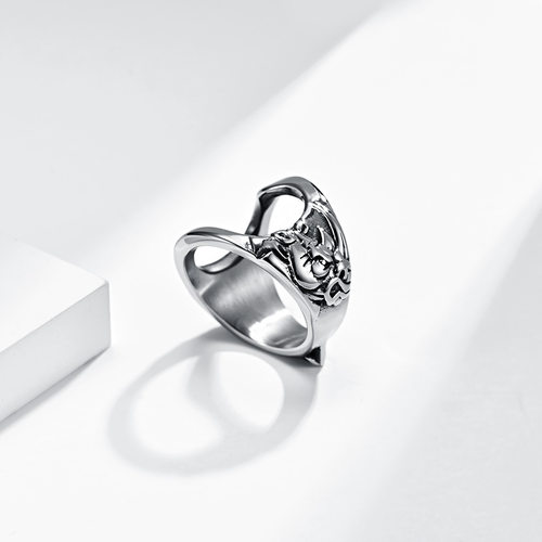 时尚钛钢戒指 时尚犀牛头螺丝刀开瓶器多功能扳指钛钢戒指指环