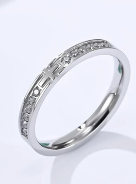 十字架钛钢戒指钛钢时尚情侣