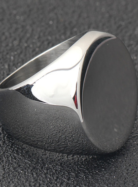 时尚钛钢戒指 ins简约22MM圆形光面简约时尚百搭钛钢戒指指环