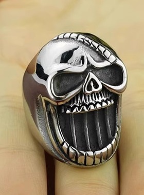 时尚钛钢戒指 创意开瓶男士不锈钢戒指 骷髅头钛钢戒指指环